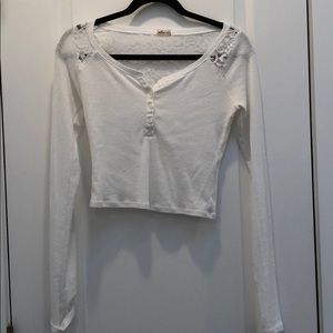 White crop top shirt from Hollister